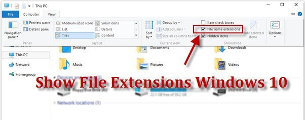 How to Display File Extensions on Windows 10