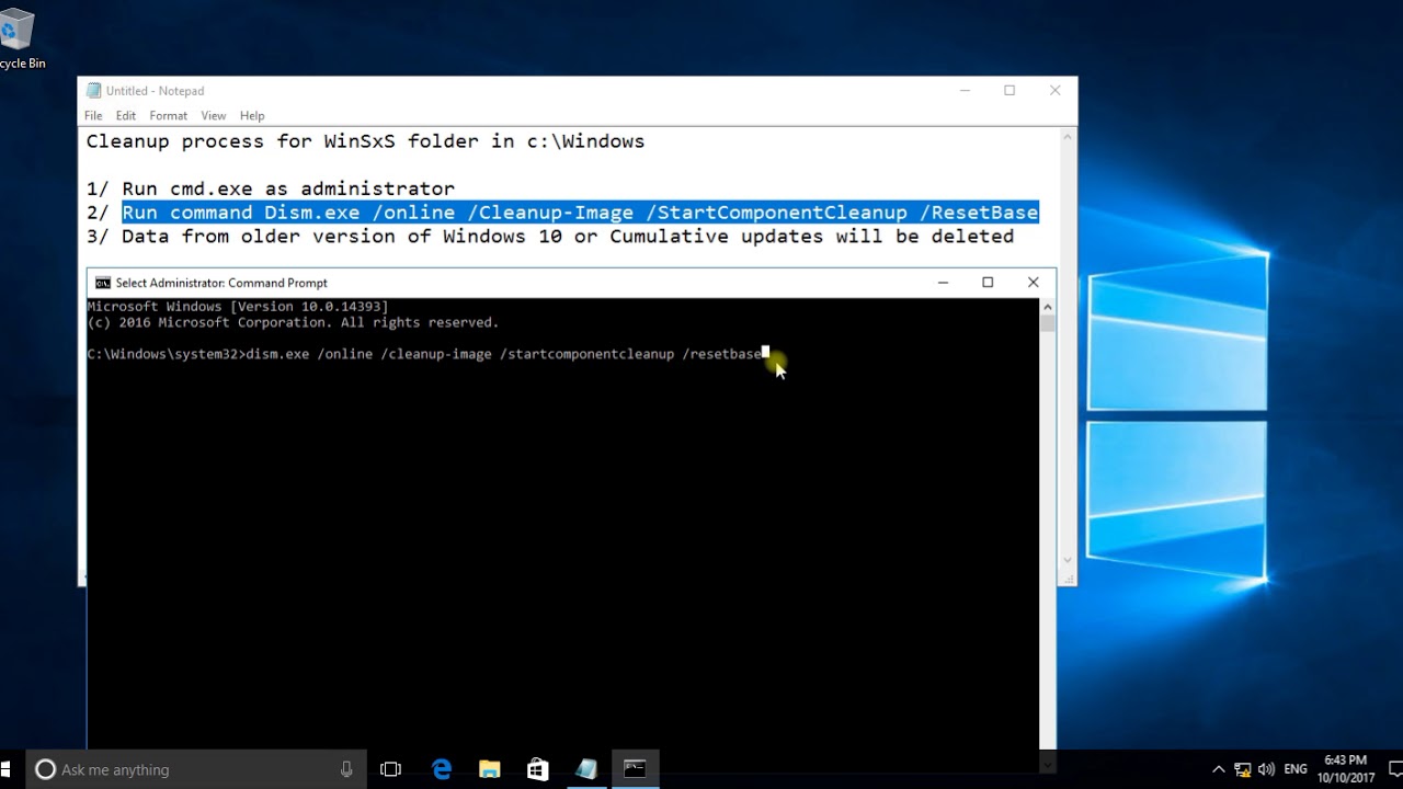 Clean WinSXS folder from Windows 10