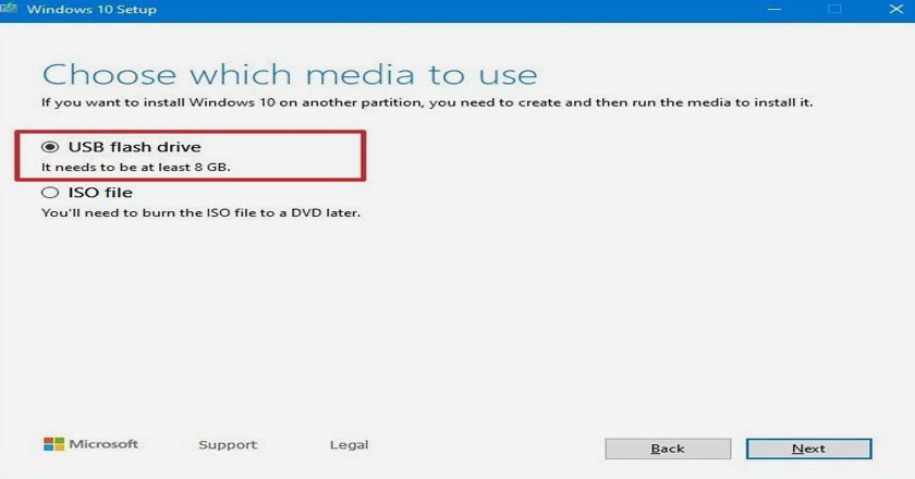 Windows 10 Installation Media For USB Flash Drive