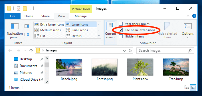 How to Display File Extensions in Windows
