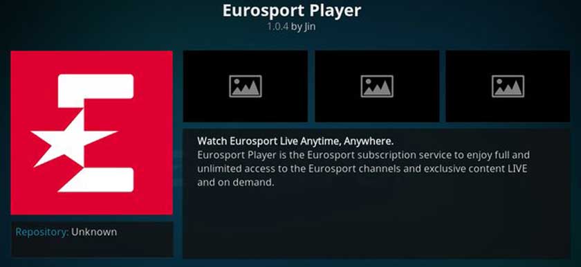 Install Eurosport Kodi Addon player