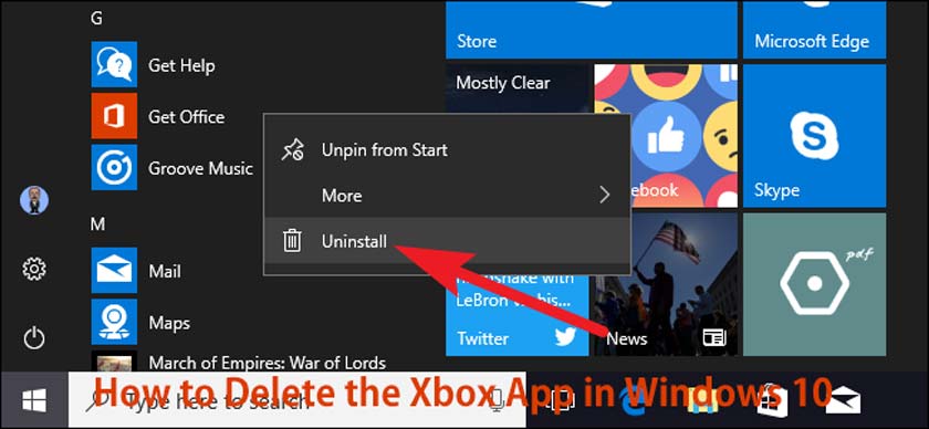 How to Delete the Xbox App in Windows 10