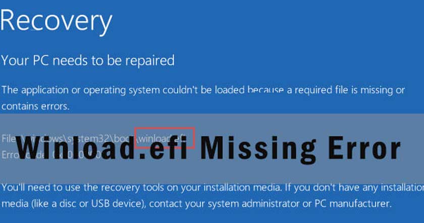 How To Fix Winload.efi Error On Windows 10