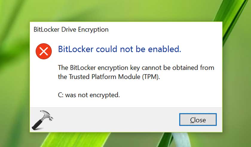 How to Fix BitLocker Enable Error