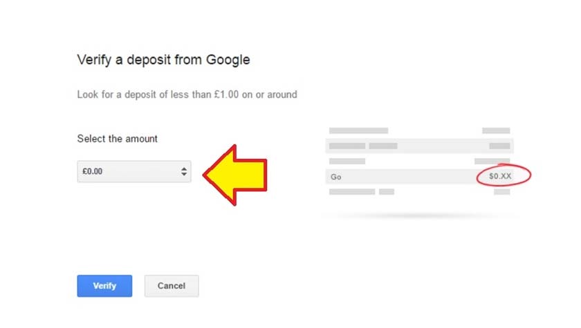 How to Verify Deposit From Google