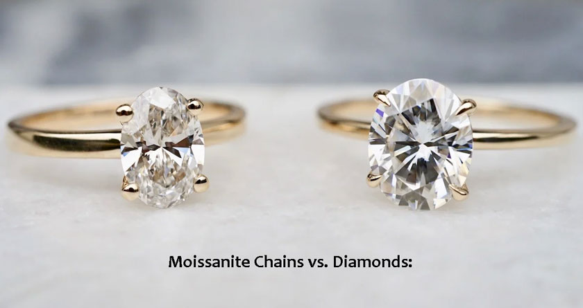 Moissanite Chains vs. Diamonds: Decoding the Sparkle