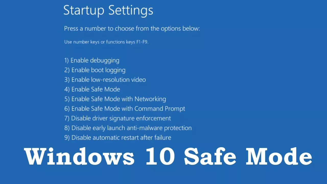 How to start Windows 10 in safe mode by using some shortcut keys