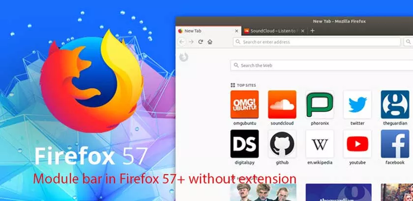 Module bar in Firefox 57+ without extension