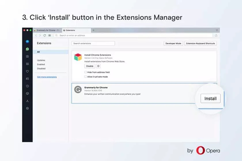 How to install Chrome add-ons officially in Opera?