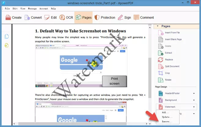 How to quickly Create a Watermark in PDF without or using Free Software