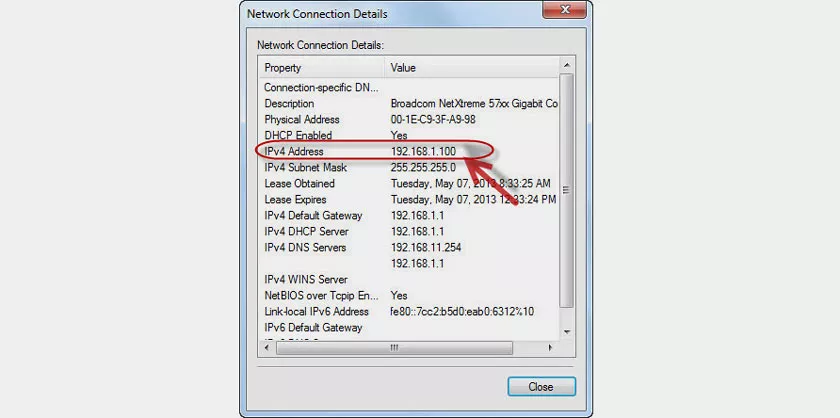 Check Wifi IP on PC