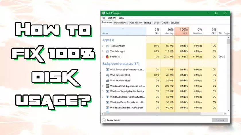 How to Overcome 100% Windows Disk Usage