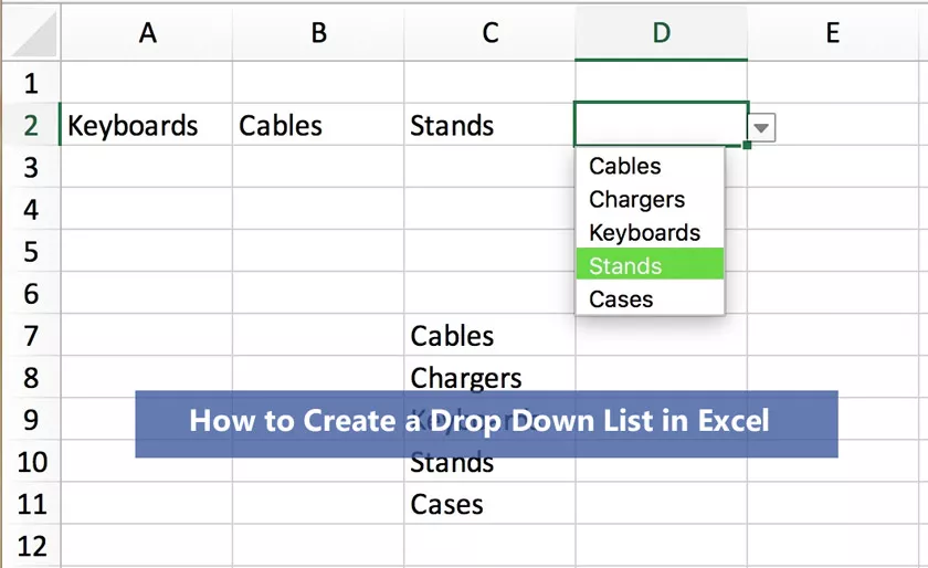 How to Create a Drop Down List in Excel