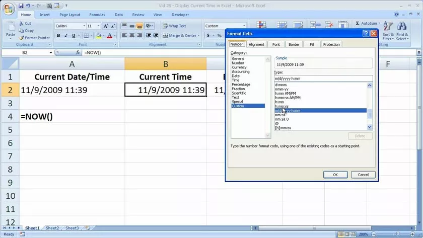 How to Insert Time and Date Into An Excel cell